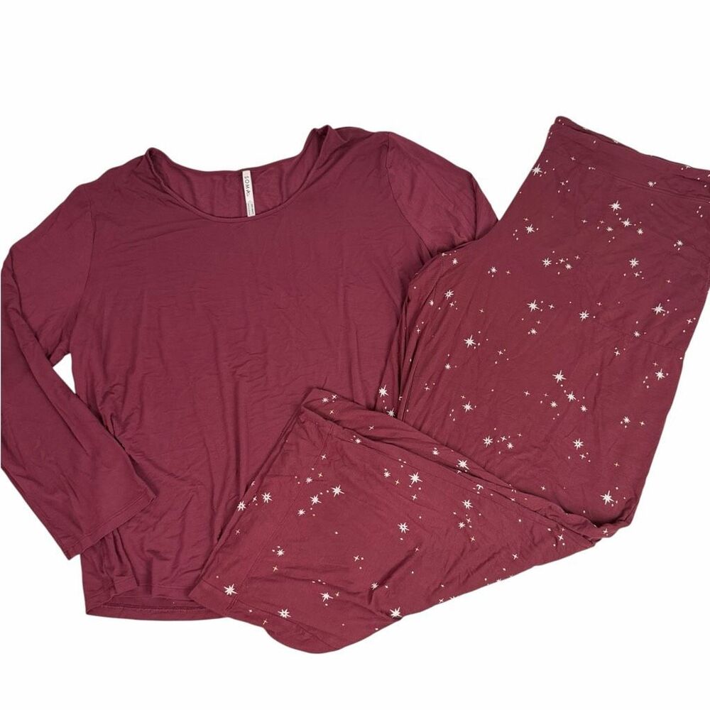 Soma XXL Cool Nights Pajama Set Burgundy